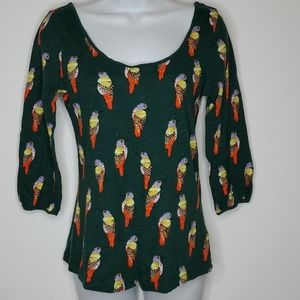 Anthropologie | Postmark | Scoop neck Parrot Top